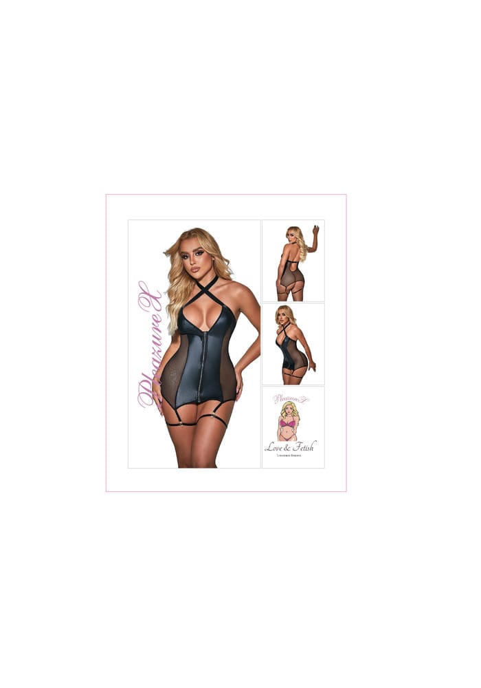 Pleazure X strakke lingerie jurk met rits - Afbeelding 7
