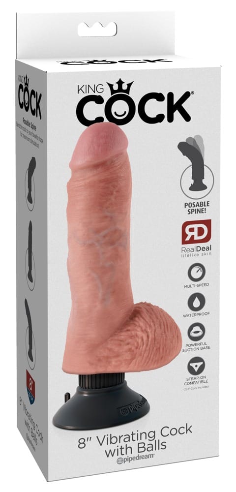 8″ Vibrating Cock with Balls