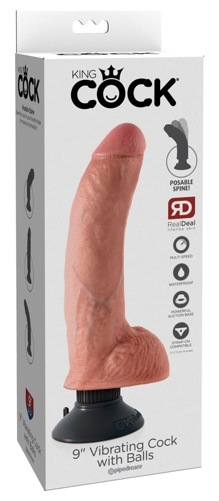 9″ Vibrating Cock with Balls
