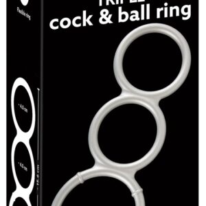 Metallic Silicone Triple cock and ball ring