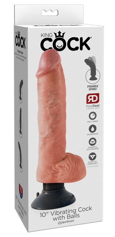 10″ Vibrating Cock with Balls