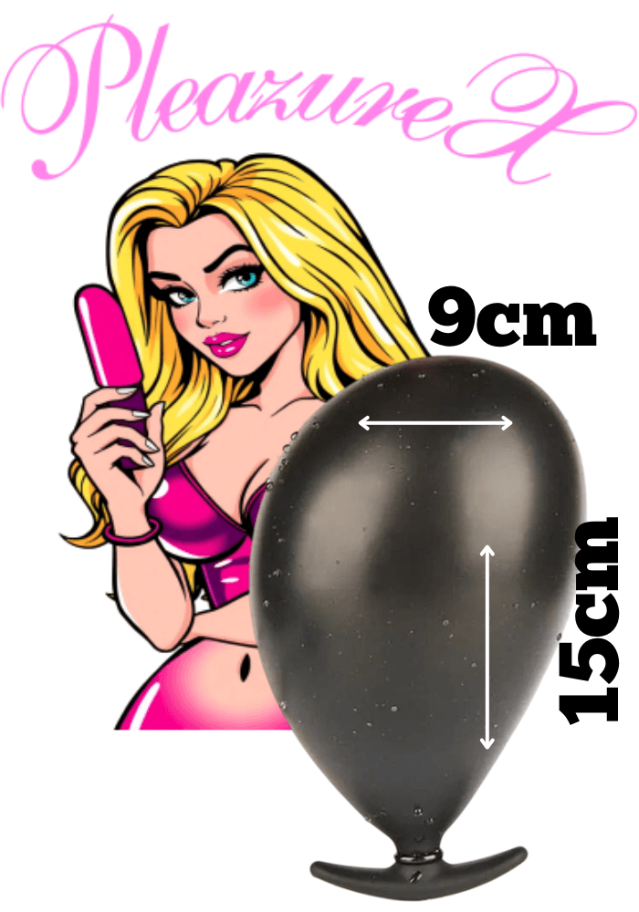 Opblaasbare butt plug zwart