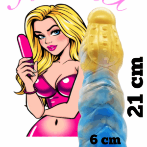 Draken Dildo HaeChi (geel/wit/blauw)
