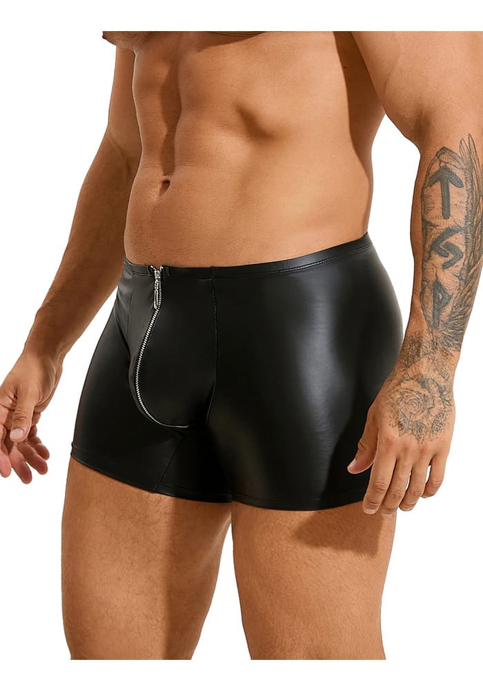 PleazureX leren boxer met rits kruis - Afbeelding 3