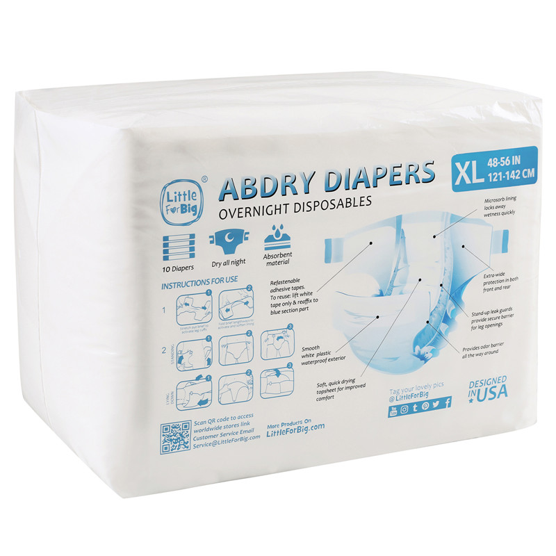 ABDry White Adult Diapers 10 Pack Maat : L - Afbeelding 6