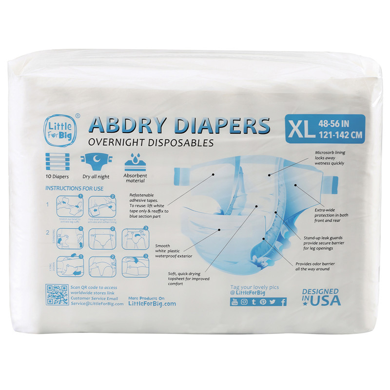 ABDry White Adult Diapers 10 Pack Maat : L - Afbeelding 7