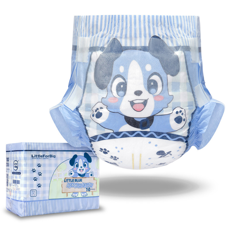 Little Blue BabyFur Cloth Back Diapers 10 Pieces Pack L