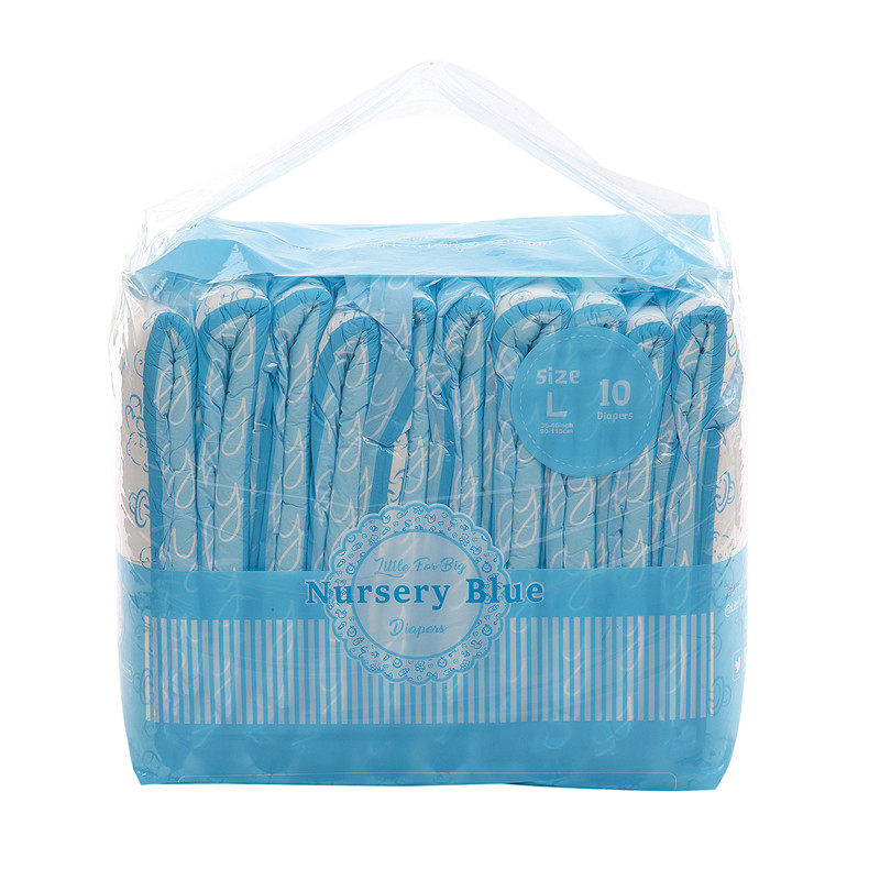 Nursery Blue Printed Adult Brief Diapers L