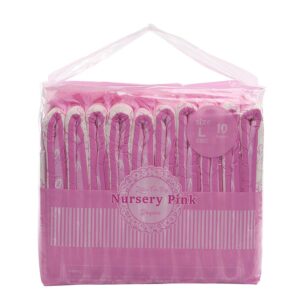 Nursery Pink Printed Adult Brief Diapers L